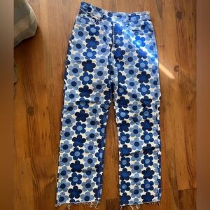 Iconic Zara Denim Floral Patterned Jeans